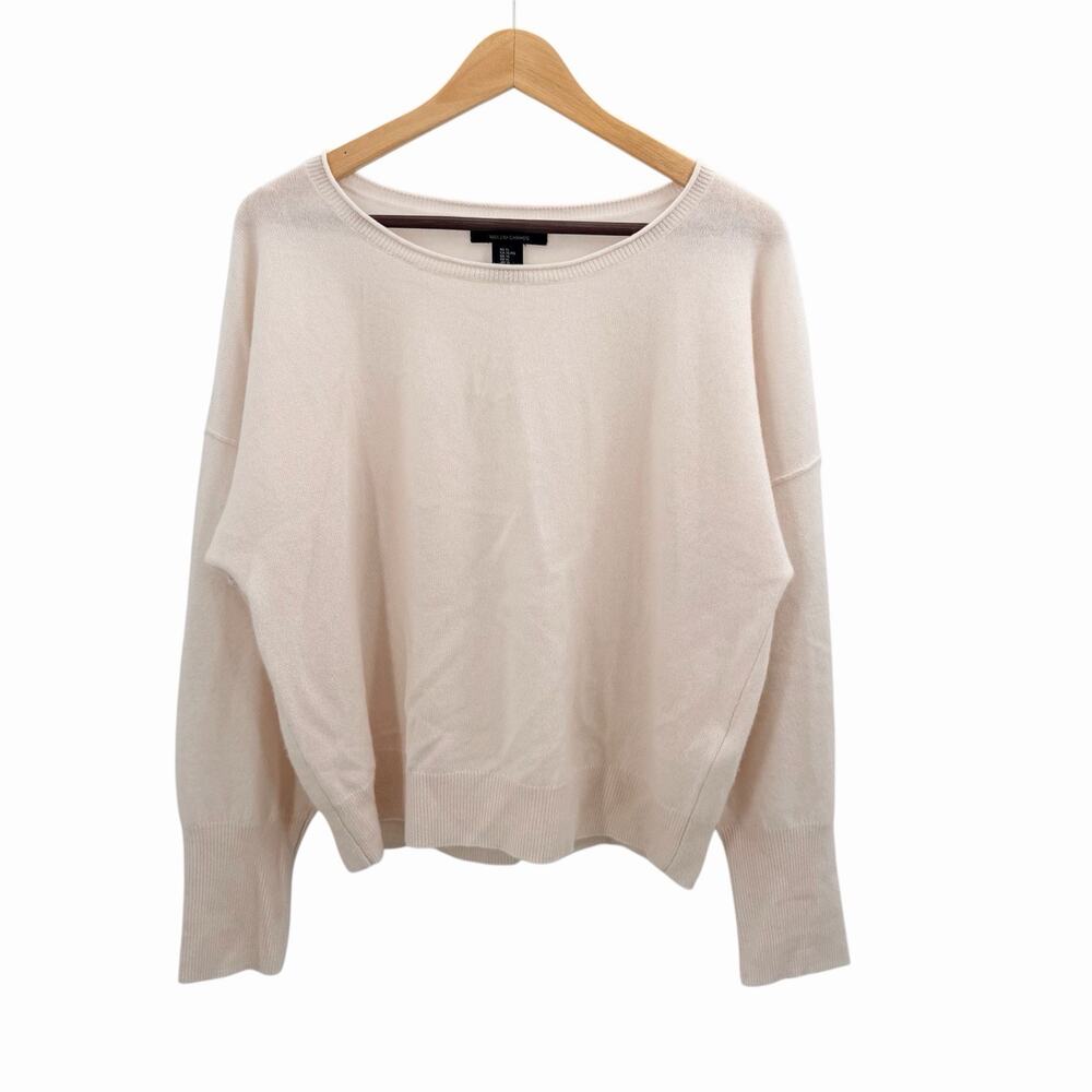 Tahari 100% 2 Ply Cashmere Ivory Dolman Sleeve Pullover Sweater Womens Size XL